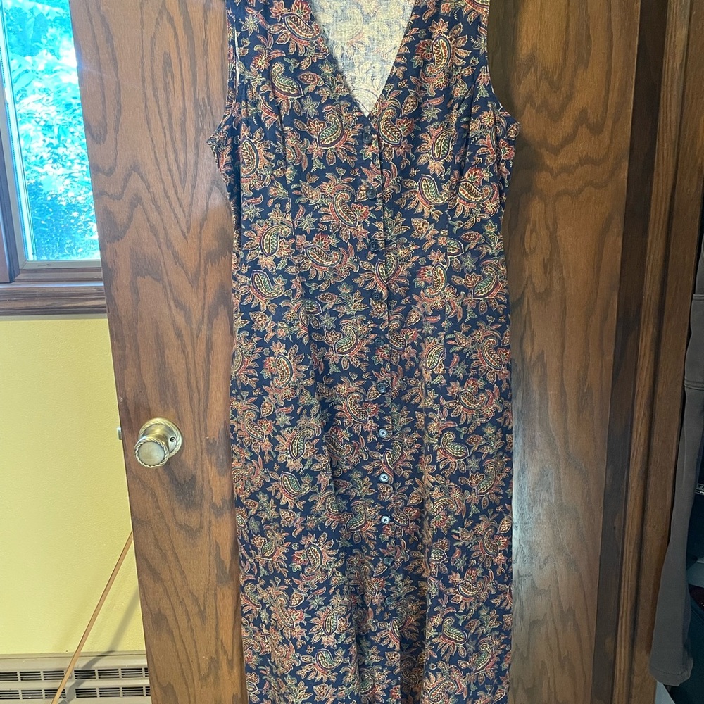 Lands' End Multicolor Paisley Cotton Dress